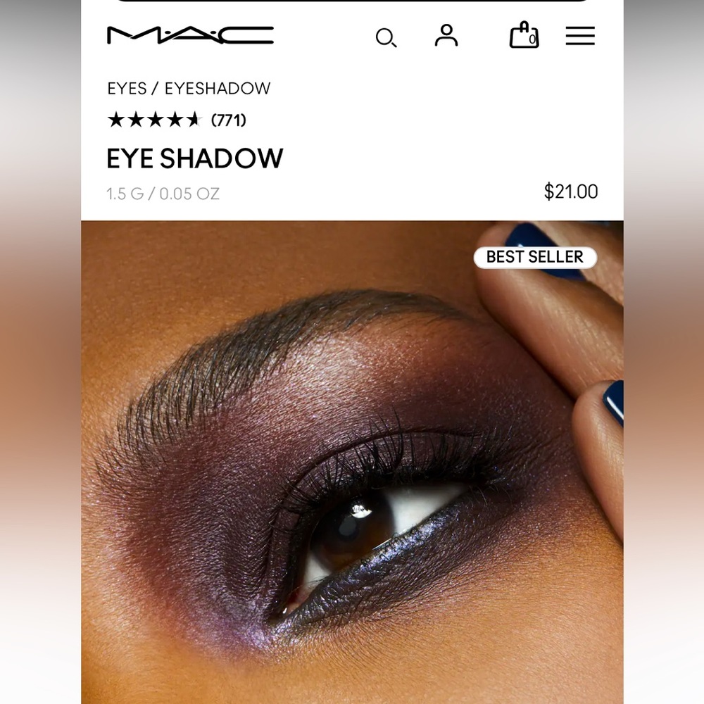MAC highly pigmented velvet eyeshadow